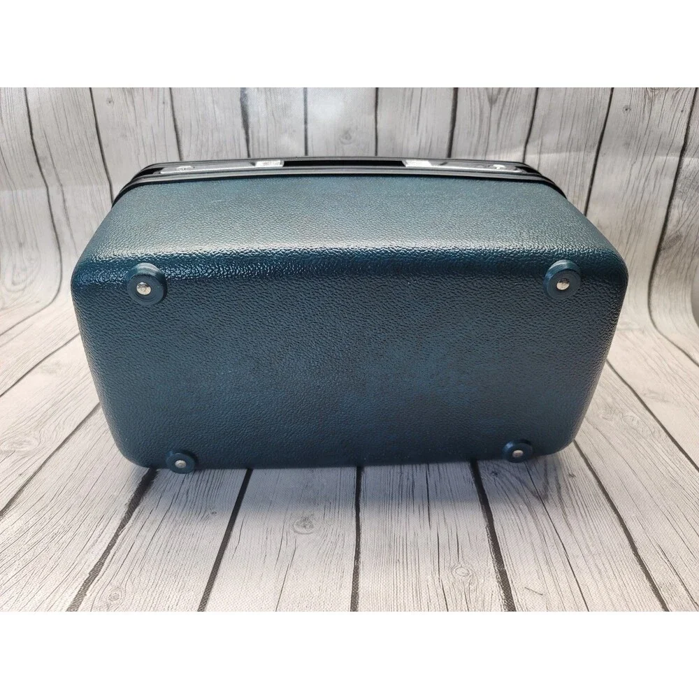 VTG 80s Samsonite Series 2800 Train Travel Cosmetic Case Blue w Key Storage Tray